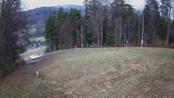 Prostřední část sjezdovky a snowpark