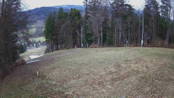 Prostřední část sjezdovky a snowpark