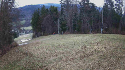 Prostřední část sjezdovky a snowpark