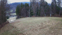 Prostřední část sjezdovky a snowpark