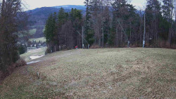 Prostřední část sjezdovky a snowpark
