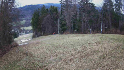 Prostřední část sjezdovky a snowpark