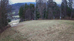 Prostřední část sjezdovky a snowpark