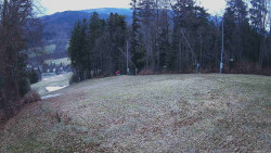 Prostřední část sjezdovky a snowpark