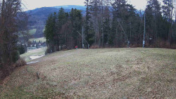 Prostřední část sjezdovky a snowpark