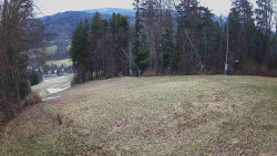 Prostřední část sjezdovky a snowpark