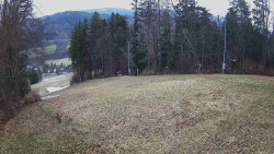 Prostřední část sjezdovky a snowpark