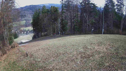 Prostřední část sjezdovky a snowpark