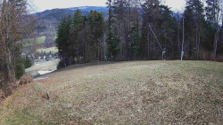 Prostřední část sjezdovky a snowpark