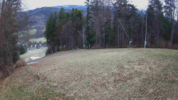 Prostřední část sjezdovky a snowpark