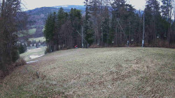 Prostřední část sjezdovky a snowpark