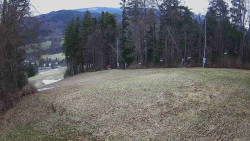 Prostřední část sjezdovky a snowpark