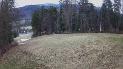 Prostřední část sjezdovky a snowpark