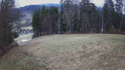 Prostřední část sjezdovky a snowpark