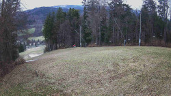 Prostřední část sjezdovky a snowpark