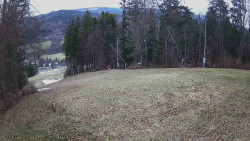 Prostřední část sjezdovky a snowpark