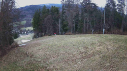 Prostřední část sjezdovky a snowpark