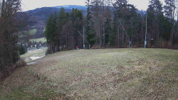 Prostřední část sjezdovky a snowpark