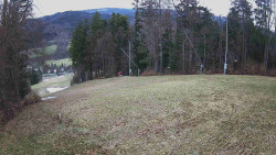 Prostřední část sjezdovky a snowpark