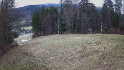 Prostřední část sjezdovky a snowpark