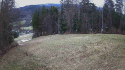 Prostřední část sjezdovky a snowpark