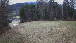 Prostřední část sjezdovky a snowpark