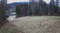 Prostřední část sjezdovky a snowpark