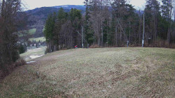 Prostřední část sjezdovky a snowpark