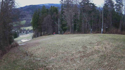 Prostřední část sjezdovky a snowpark