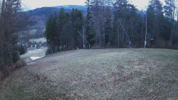 Prostřední část sjezdovky a snowpark