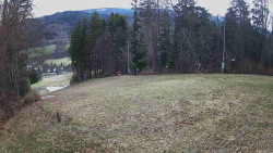 Prostřední část sjezdovky a snowpark