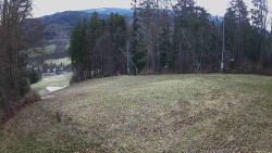 Prostřední část sjezdovky a snowpark