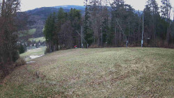 Prostřední část sjezdovky a snowpark