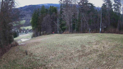 Prostřední část sjezdovky a snowpark