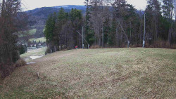 Prostřední část sjezdovky a snowpark