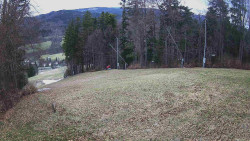 Prostřední část sjezdovky a snowpark