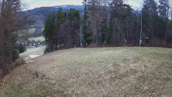 Prostřední část sjezdovky a snowpark