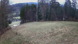 Prostřední část sjezdovky a snowpark