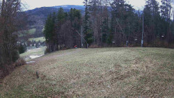 Prostřední část sjezdovky a snowpark