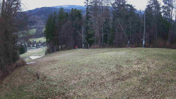 Prostřední část sjezdovky a snowpark
