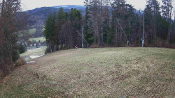 Prostřední část sjezdovky a snowpark