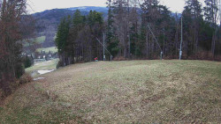 Prostřední část sjezdovky a snowpark