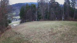 Prostřední část sjezdovky a snowpark