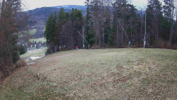 Prostřední část sjezdovky a snowpark