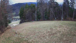 Prostřední část sjezdovky a snowpark