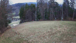 Prostřední část sjezdovky a snowpark