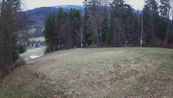 Prostřední část sjezdovky a snowpark