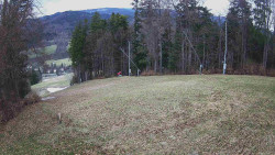 Prostřední část sjezdovky a snowpark