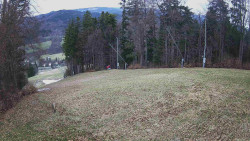 Prostřední část sjezdovky a snowpark