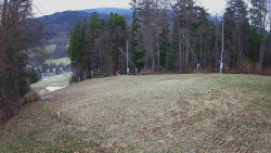 Prostřední část sjezdovky a snowpark